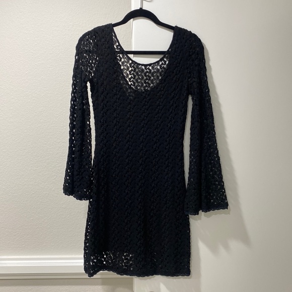 Free People Black Lace Sweater Dress - Picture 1 of 4